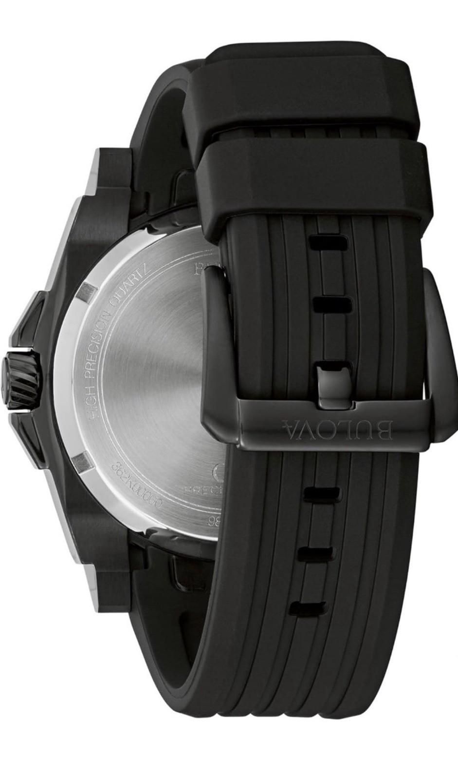 Bulova Men’s Precisionist Quartz Watch Black Polyurethane Strap 47 MM 98B417