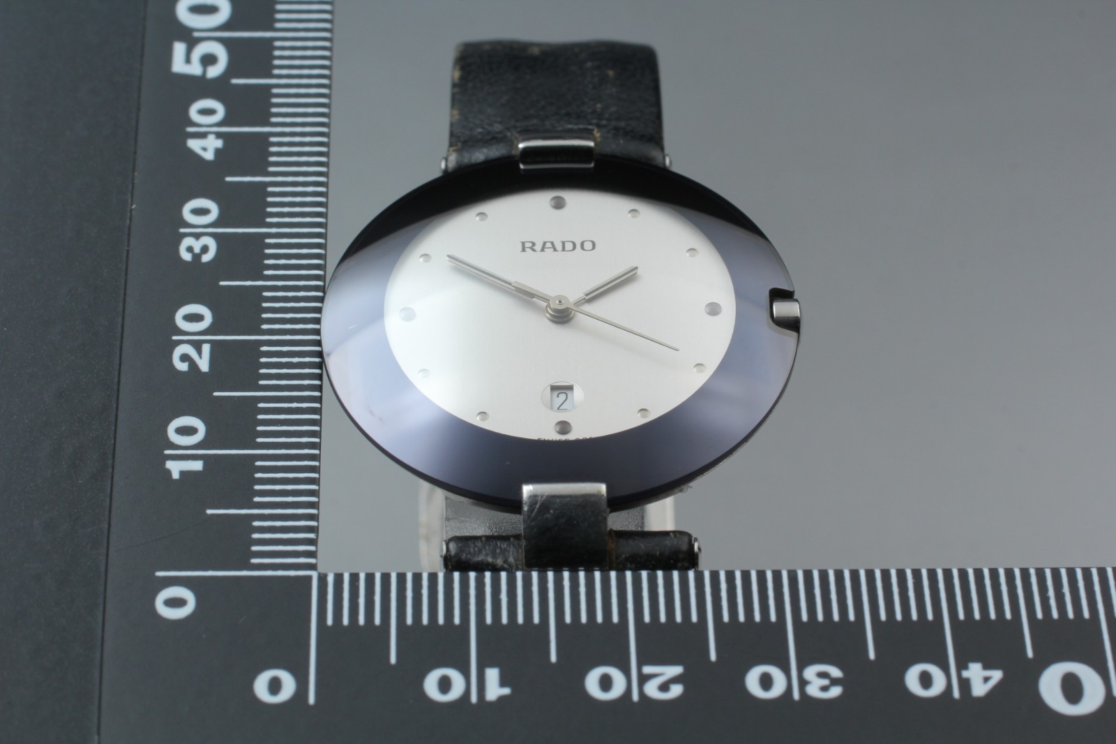 Rado Coupole 129.3574.4 Quartz Silver Dial Date Sapphire Unisex Watch NEAR MINT
