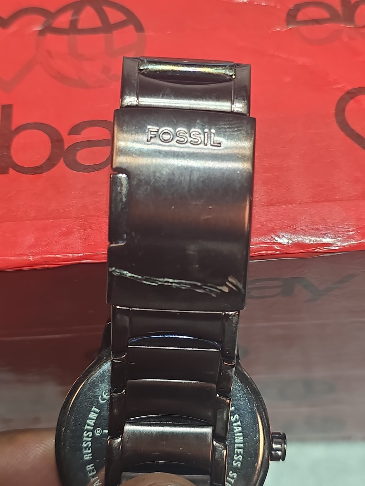Fossil Arkitekt Watch Mens 40mm Brown Purple Stainless 6.75″ (Needs New Battery)