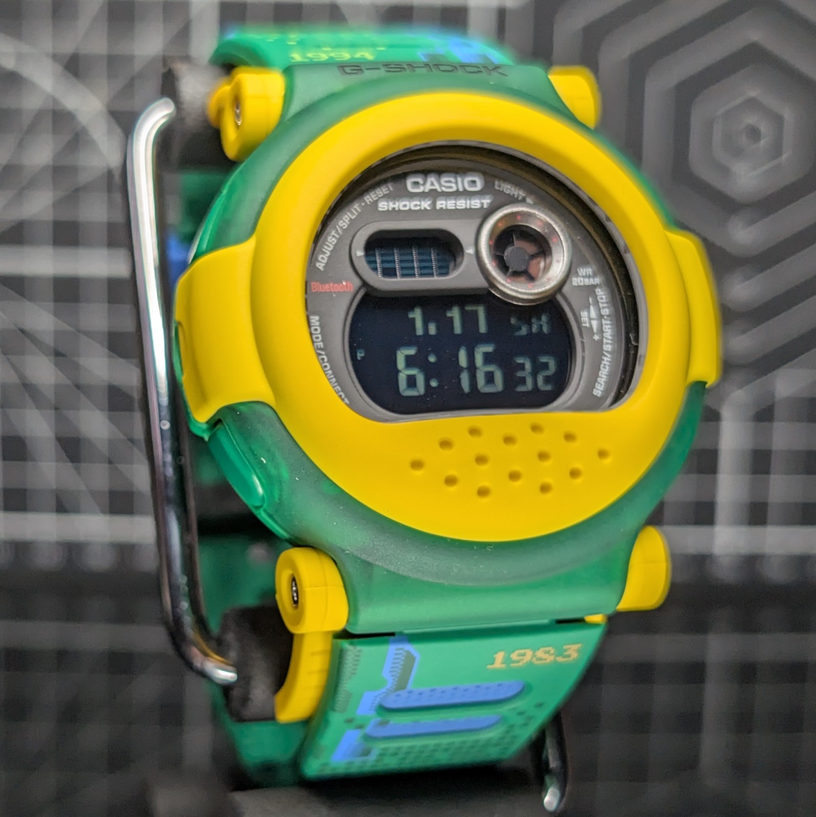 Casio G-Shock G-B001 Bluetooth Jason w/ Detachable Bezel Yellow Green G-B001RG-3