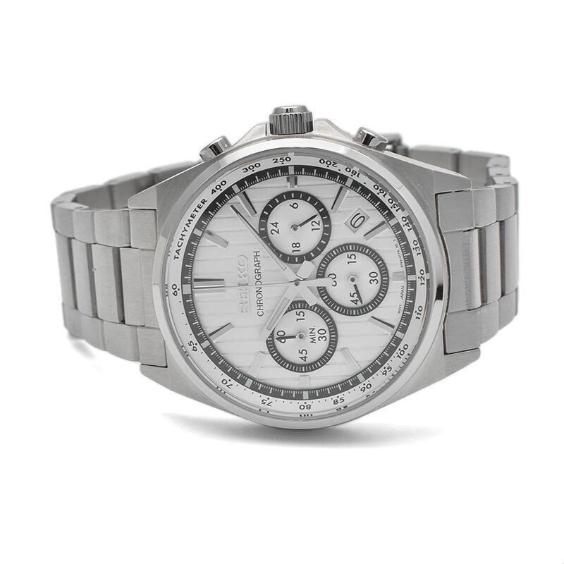 SEIKO SELECTION SBTR031 Chronograph Stainless Steel Quartz Watch Silver 41mm