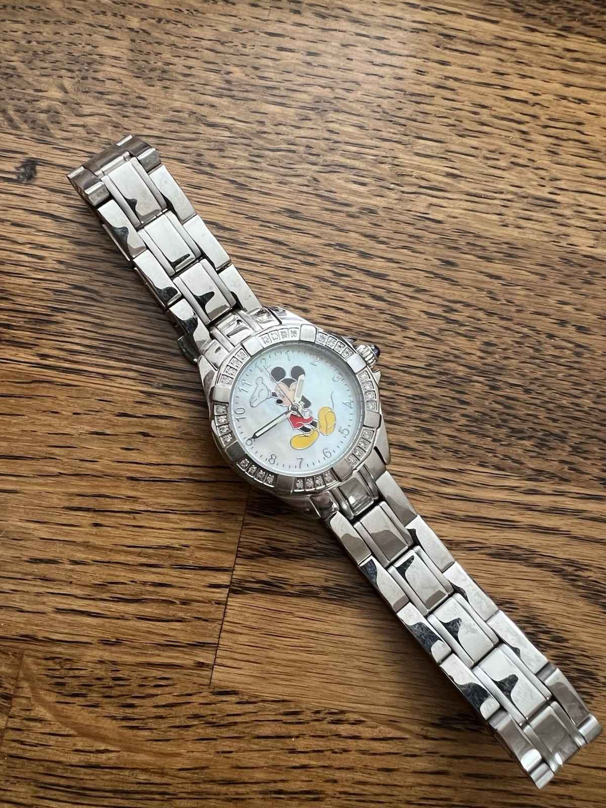 Affinity Disney Watch Mother Of Steel Diamond Stainless Steel Mickey Mouse
