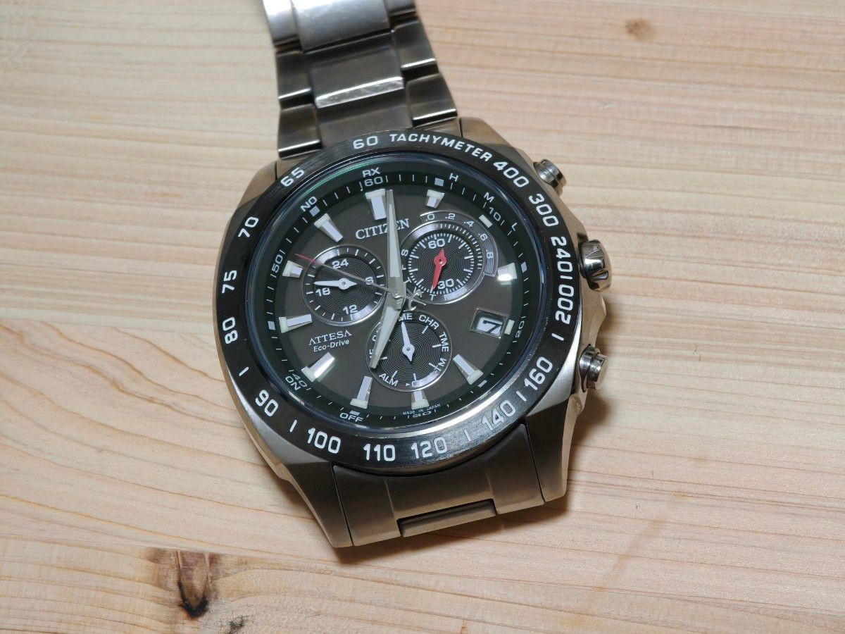 CITIZEN Quartz Analog Watch E610 T016251 ATTESA Solar Radio Eco Drive Chronograp