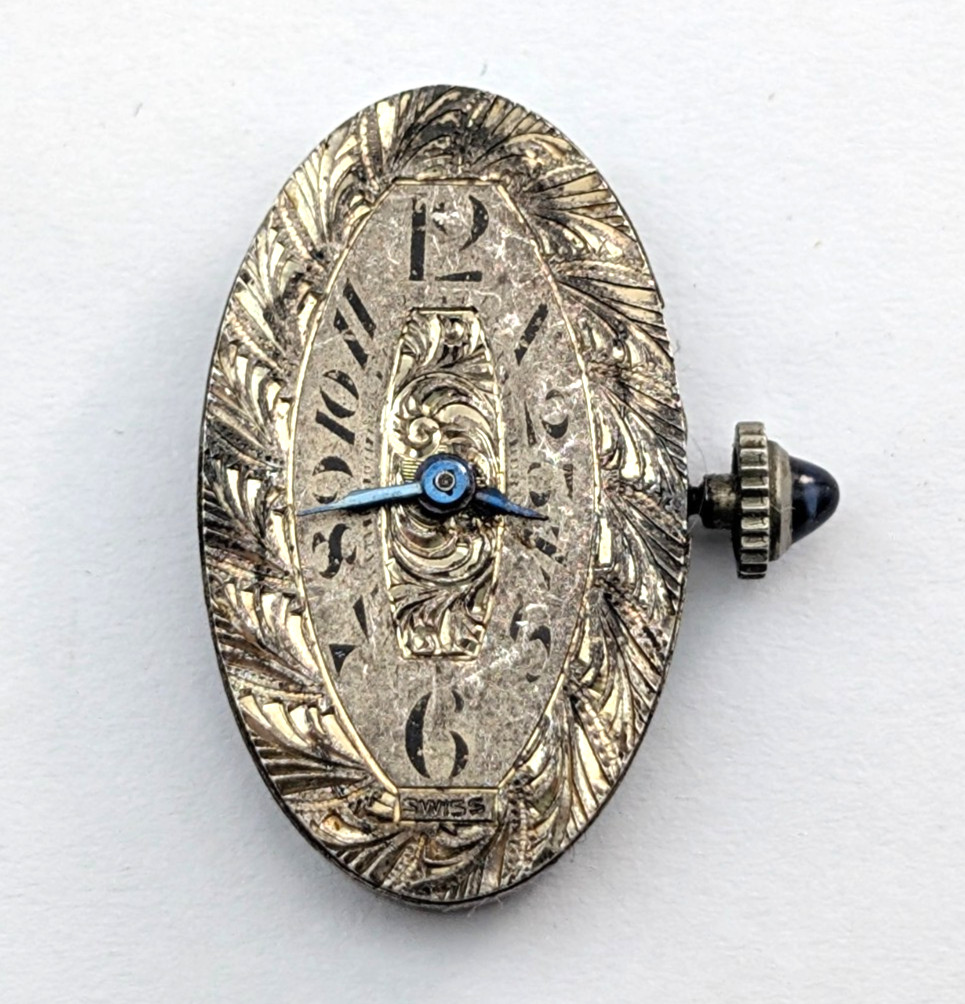 Antique ABRA 17 Jewels Art Deco Ladies 15mm Swiss Watch Movement PARTS or REPAIR