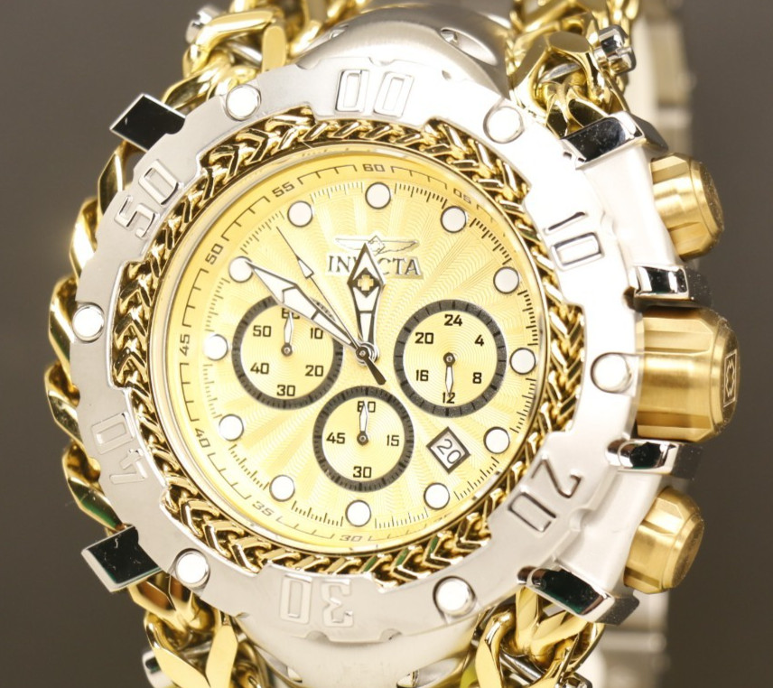 Invicta Gladiator Men’s Watch 58.3mm, Gold, Steel 48190, Gold Silver tone