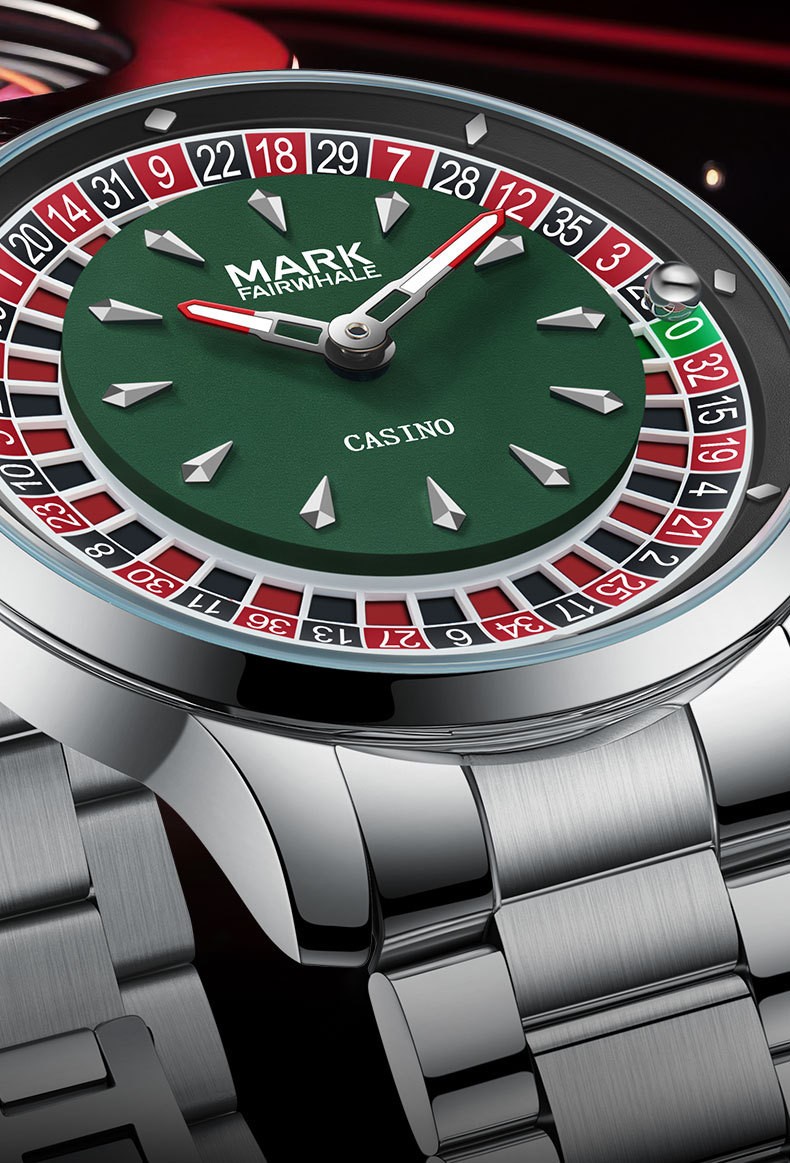 MARK FAIRWHALE Men’s Roulette Dial Rotatable Luminous Waterproof Quartz Watch