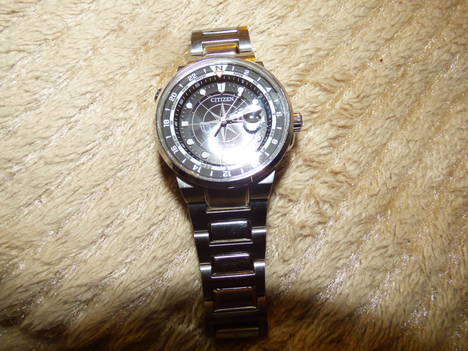 CITIZEN ECO-DRIVE ENDEAVOUR GMT BLACK WHITE DIAL MENS WATCH. BJ7140-53E