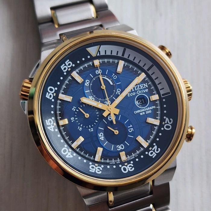 RARE Citizen Eco Drive Endeavor CA0444-50L Chronograph Two Tone Blue Dial