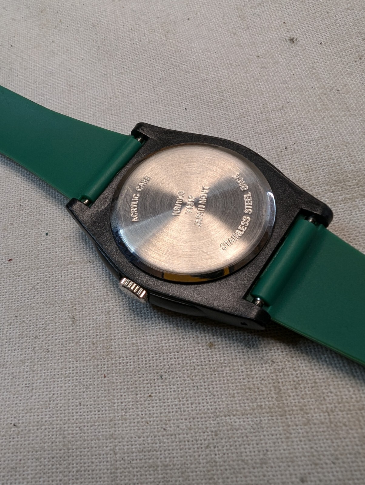 Black & Green 35mm Quartz Watch Acrylic Case