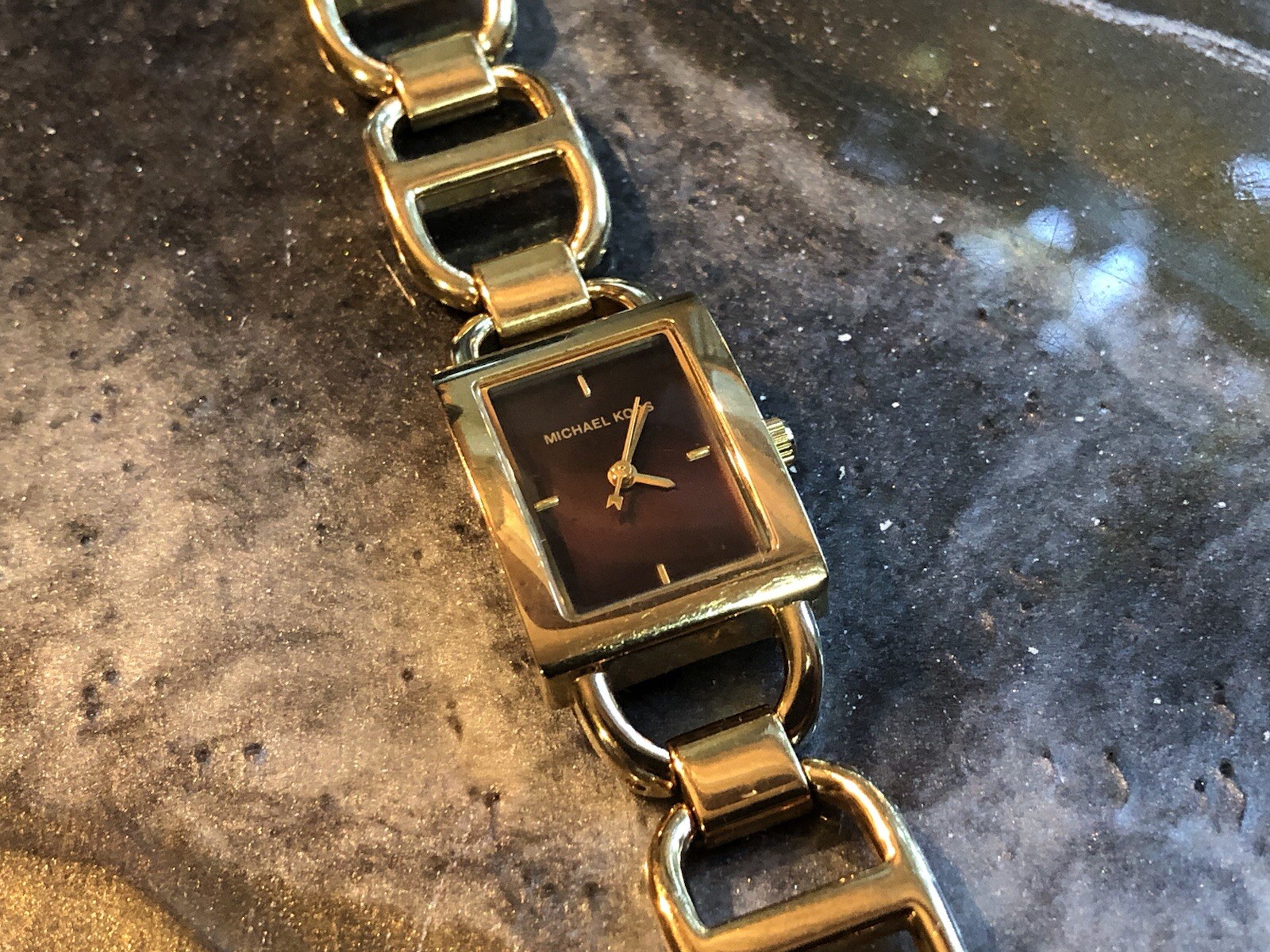 ✨🌟🛍️ RETIRED & RARE Early MICHAEL KORS Gold Link DESIGNER WATCH Bracelet ✨