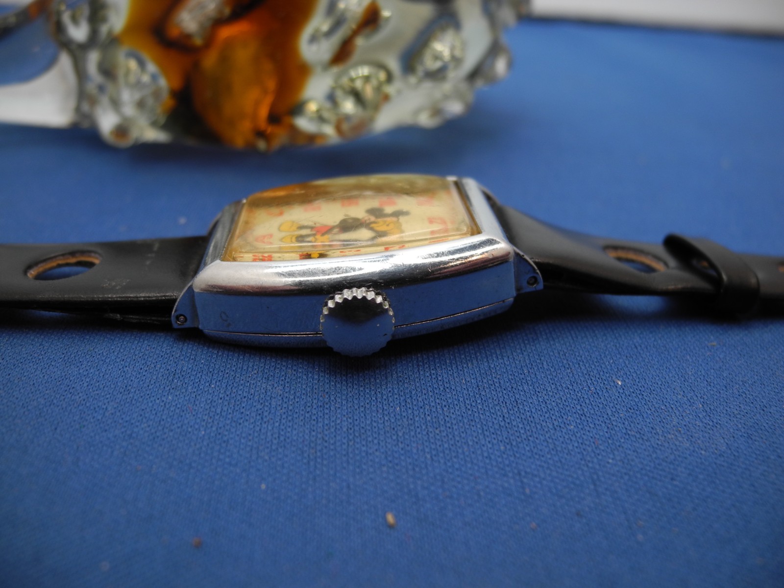 Vintage Mickey Mouse US Time Walt Disney Manual Wind Watch,WORKS
