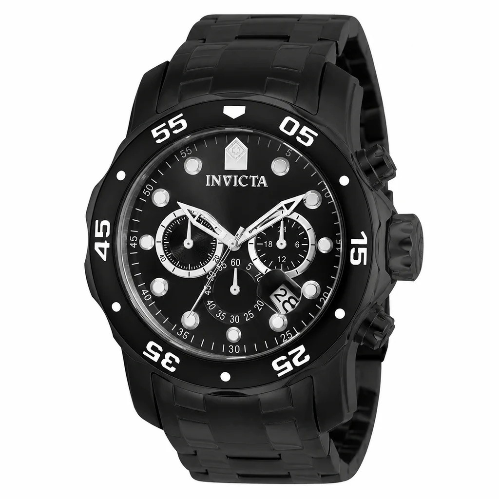 NEW Invicta Men’s 48mm Pro Diver SCUBA Chronograph COMBAT Triple Black SS Watch