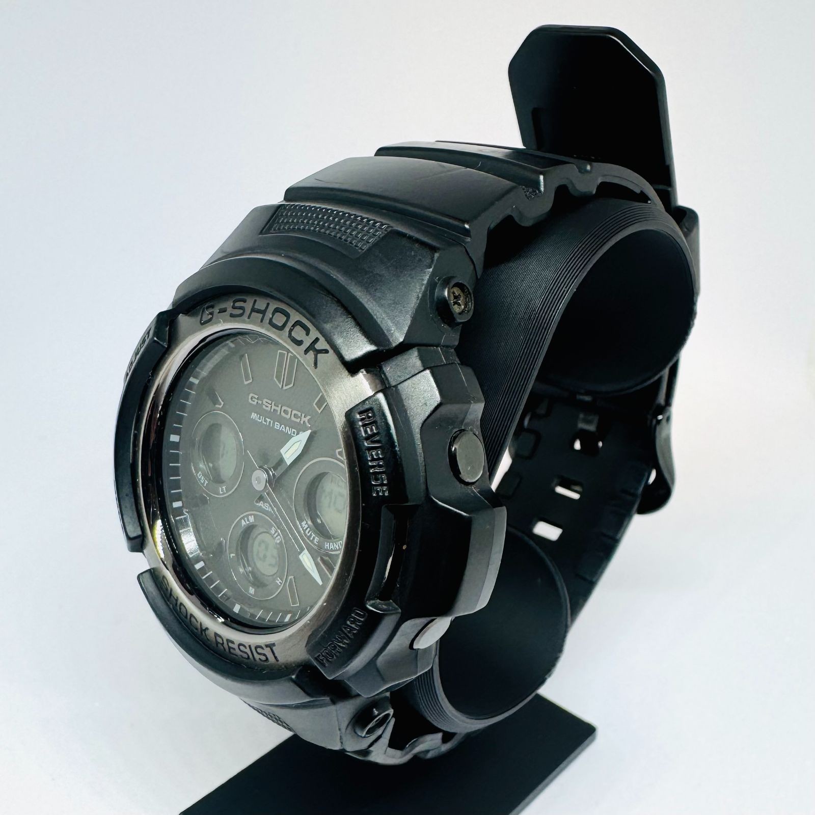 CASIO G-SHOCK AWG-M100SBB Tough Solar Analog Digital Black Watch Japan Used