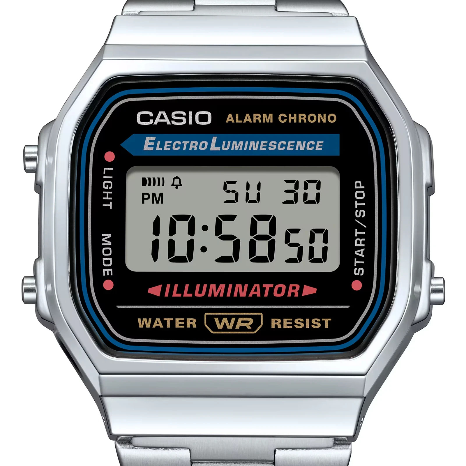 Casio A168WA-1WDF Vintage Stainless Steel Digital Unisex