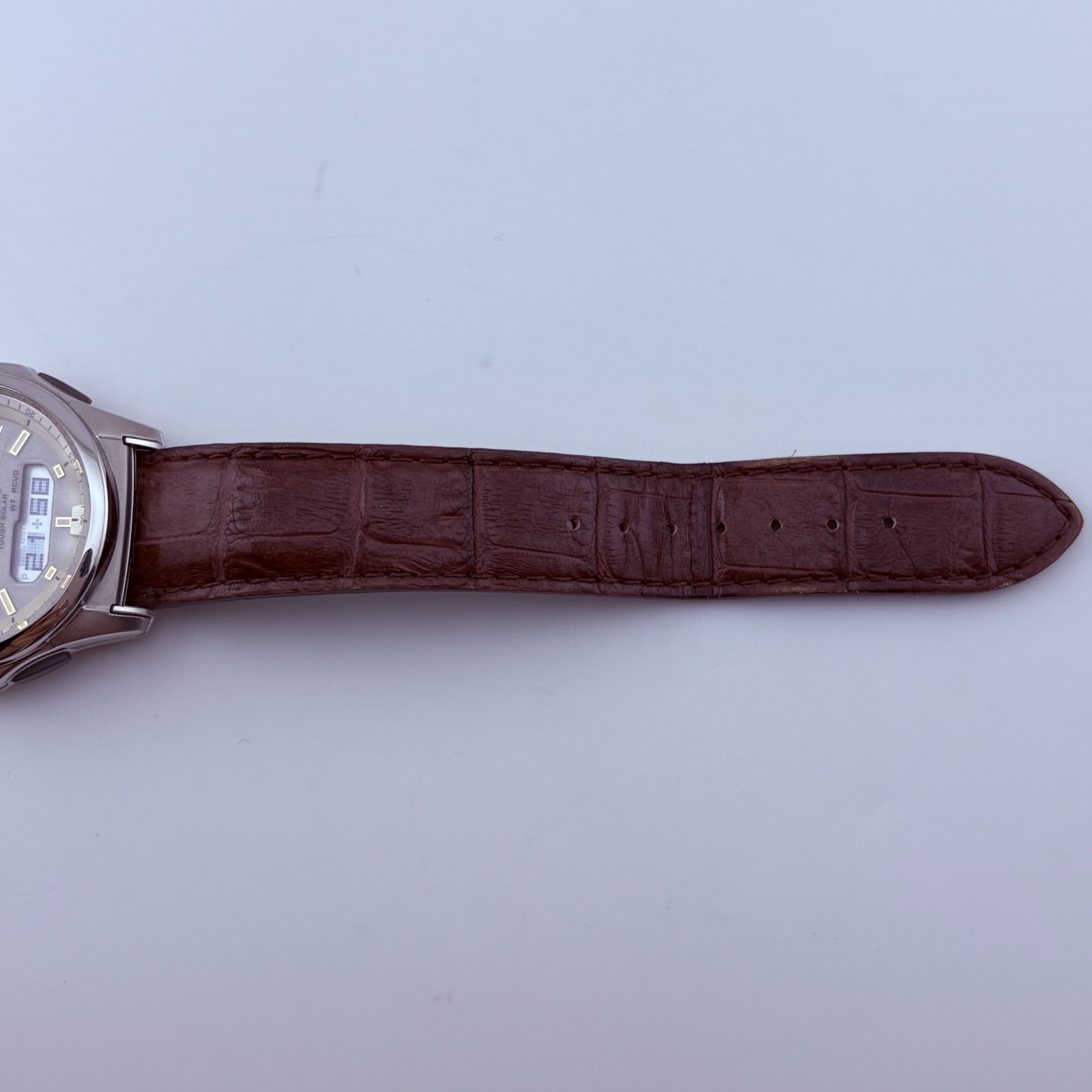 CASIO wave ceptor WVA-M630 tough solar Analog-digital brown leather belt 37.8mm