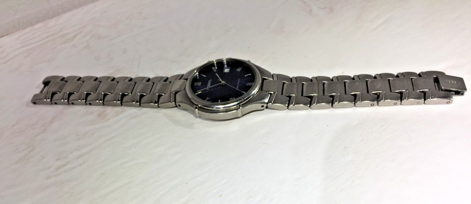 Fossil Arkitekt Watch Men 36mm Blue Dial Stainless Steel FS-2701 New Battery!