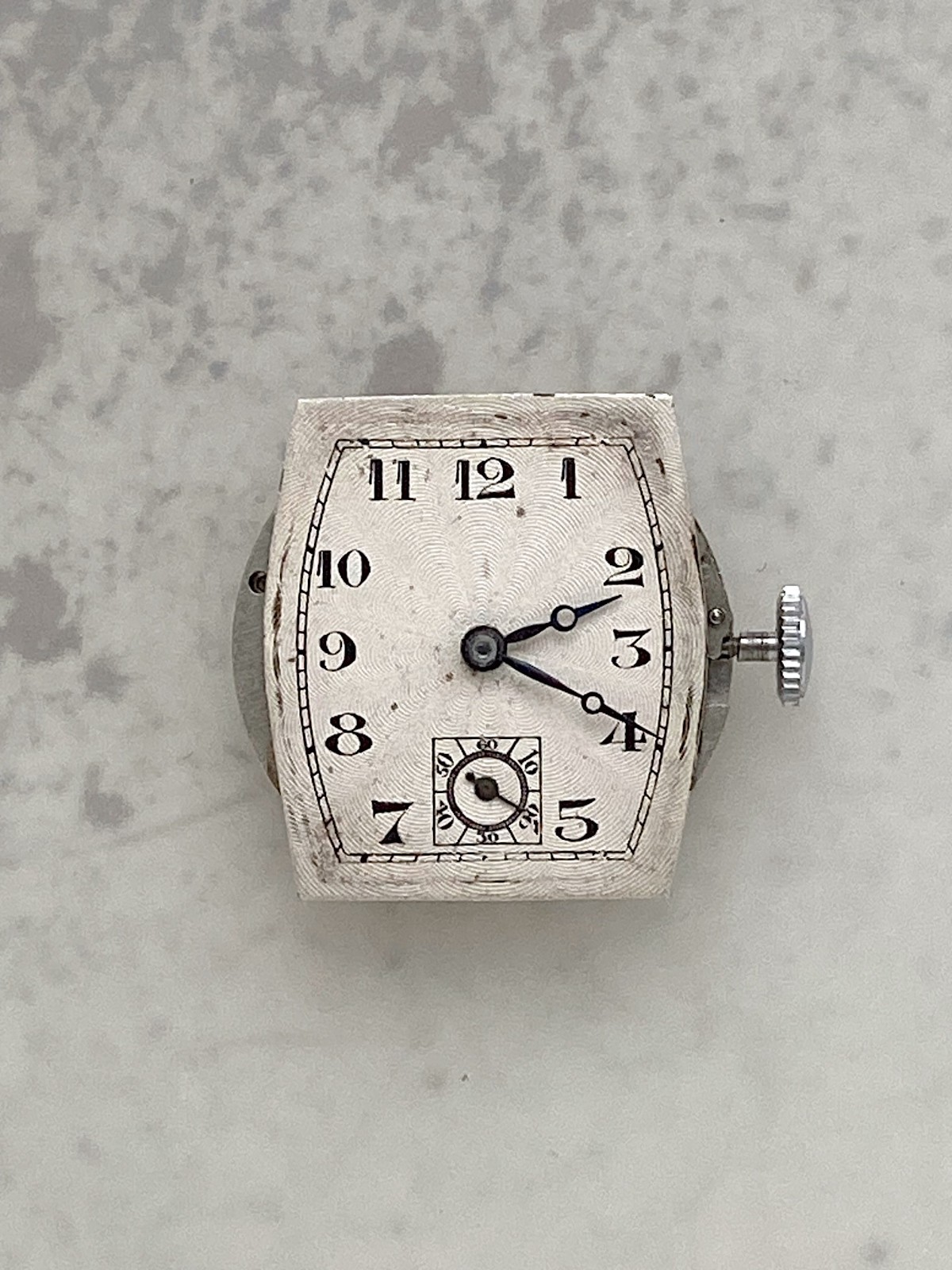 A Very Fine Art Deco Swiss Made Silver Tonneau Shape Watch Hallmarks 1930