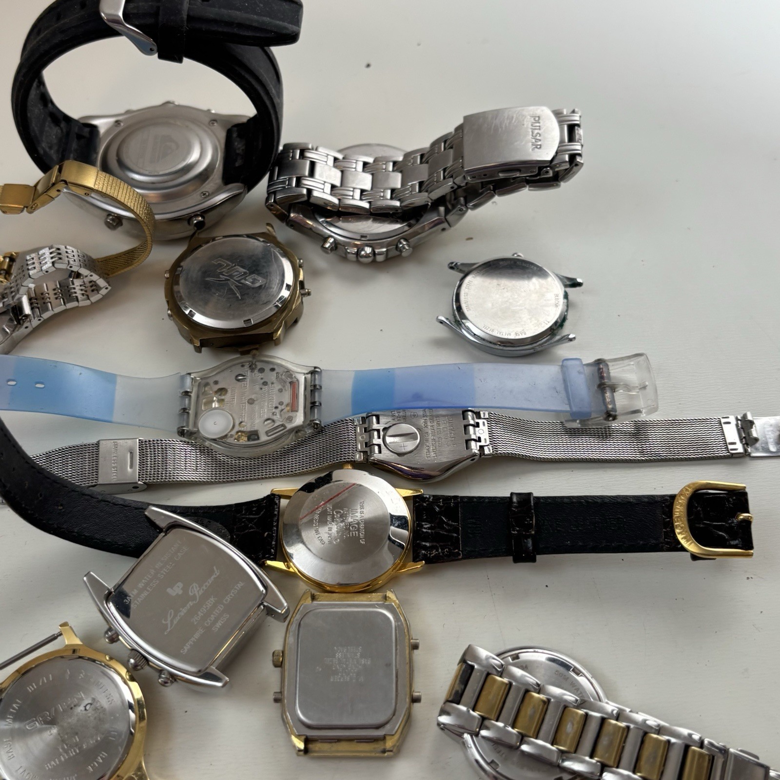 Untested Vintage Quartz Watch Lot – Ted Baker Boccia Citizen Swatch Gul Pulsar