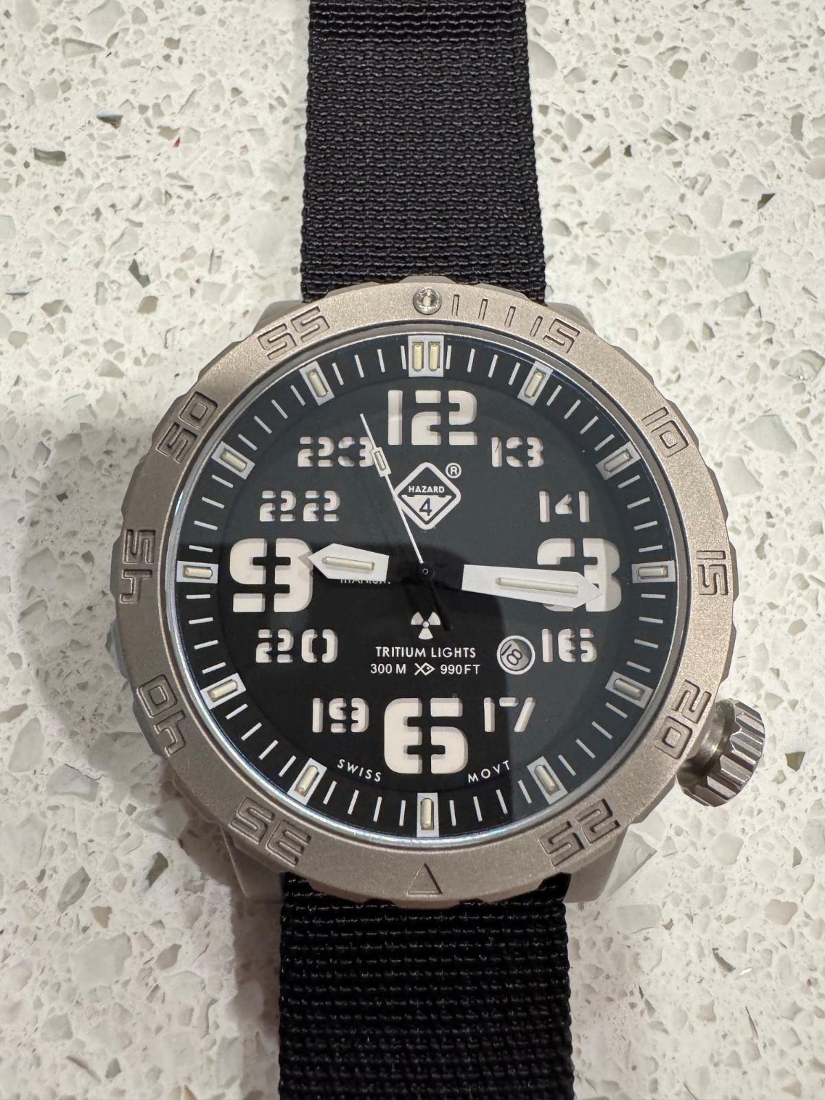 Hazard 4 Heavy Water Diver Blacktie Titanium Dive Watch With NATO nylon strap