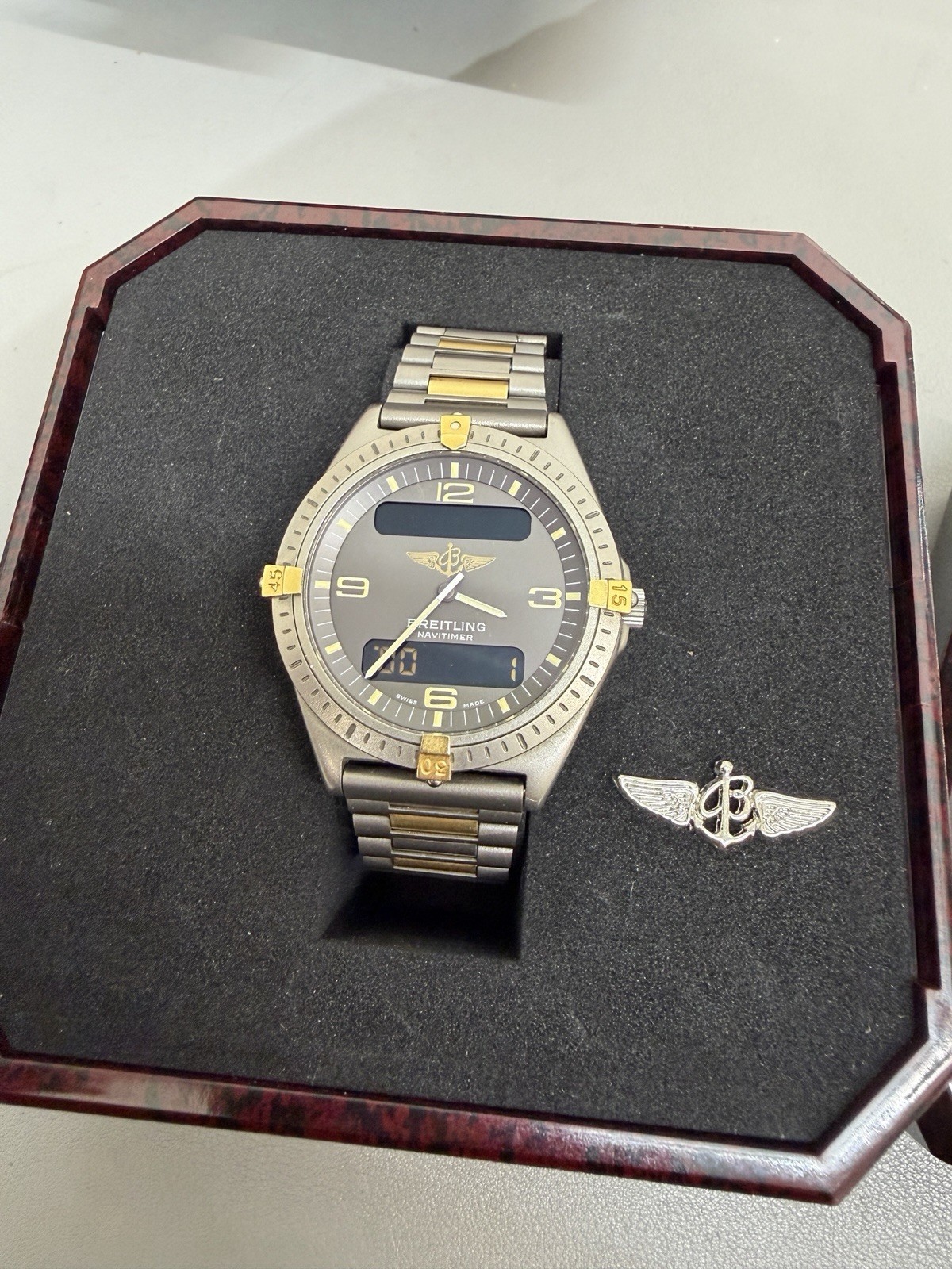 Breitling Navitimer Gray Men’s Watch with Titanium/Yellow Gold Bracelet F56059