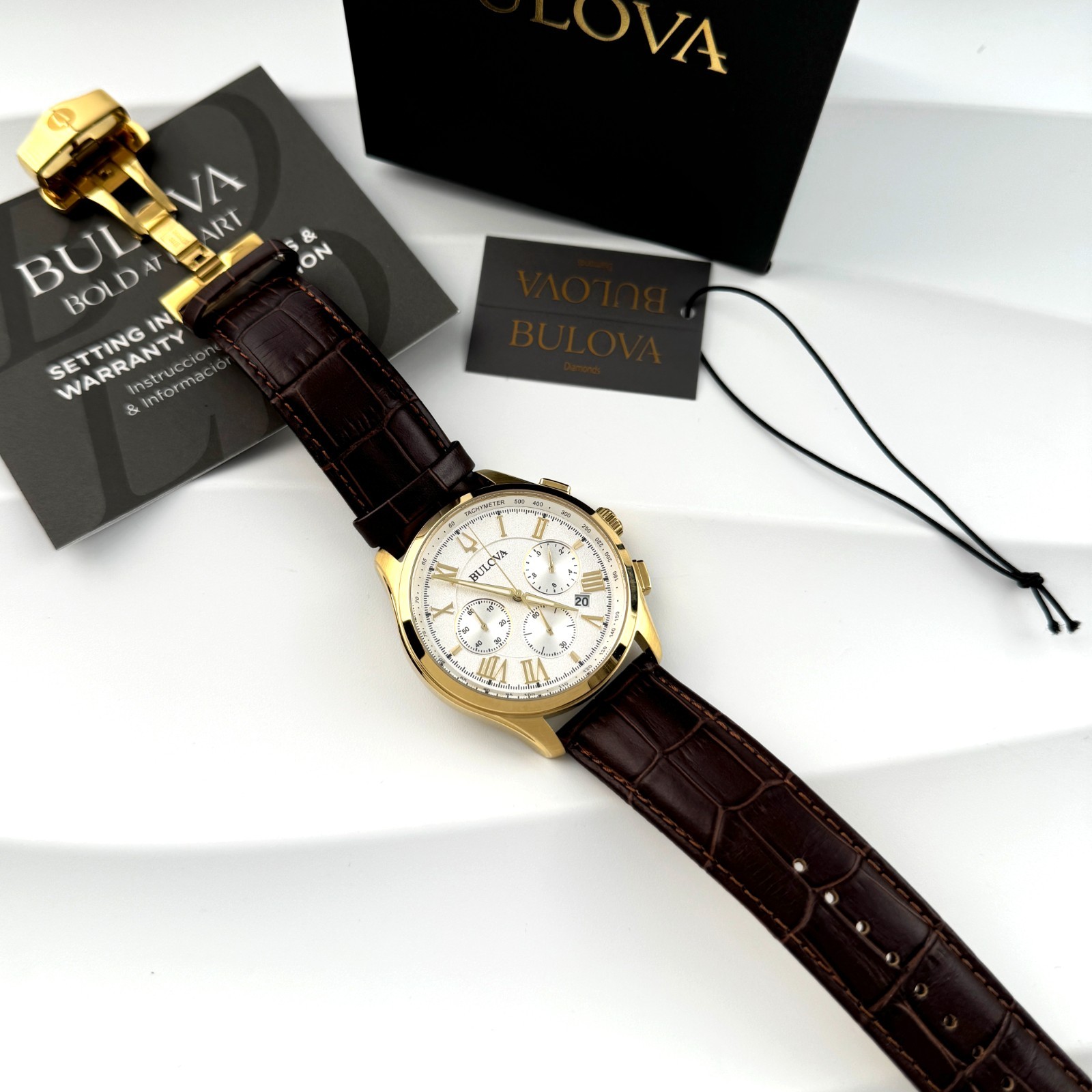 Bulova Men’s New 97B169 Classic Wilton Quartz Watch white Dial 46.5mm