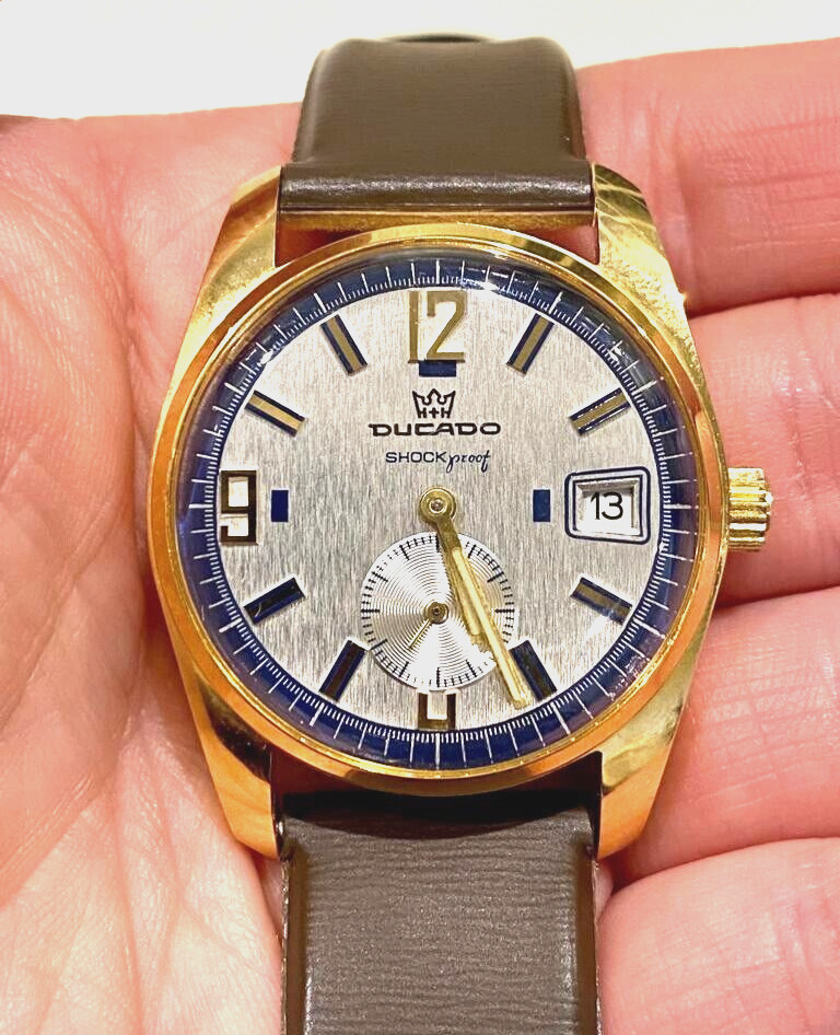 Superb Vintage Pforzheim DUCADO Gents Date Wristwatch 1970’s New old stock Mint