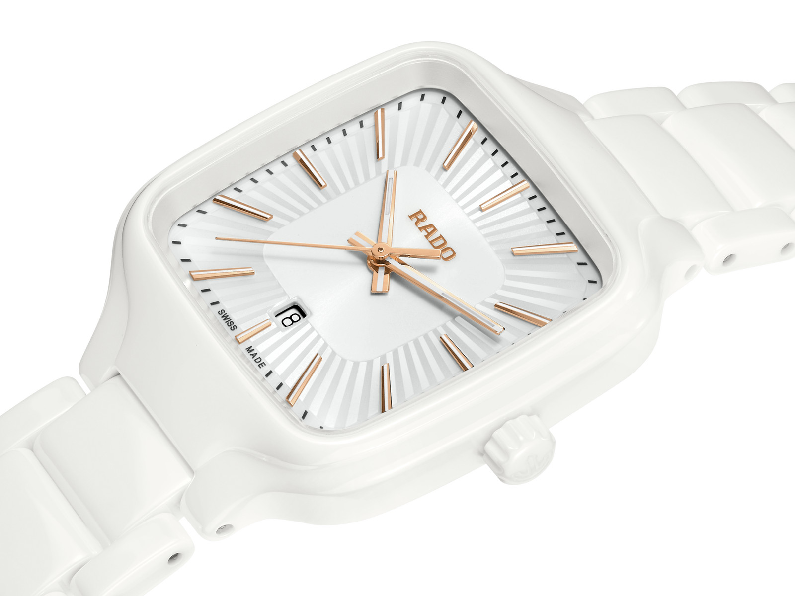 New Rado True Square White Dial Women’s High-Tech Ceramic Watch R27072012