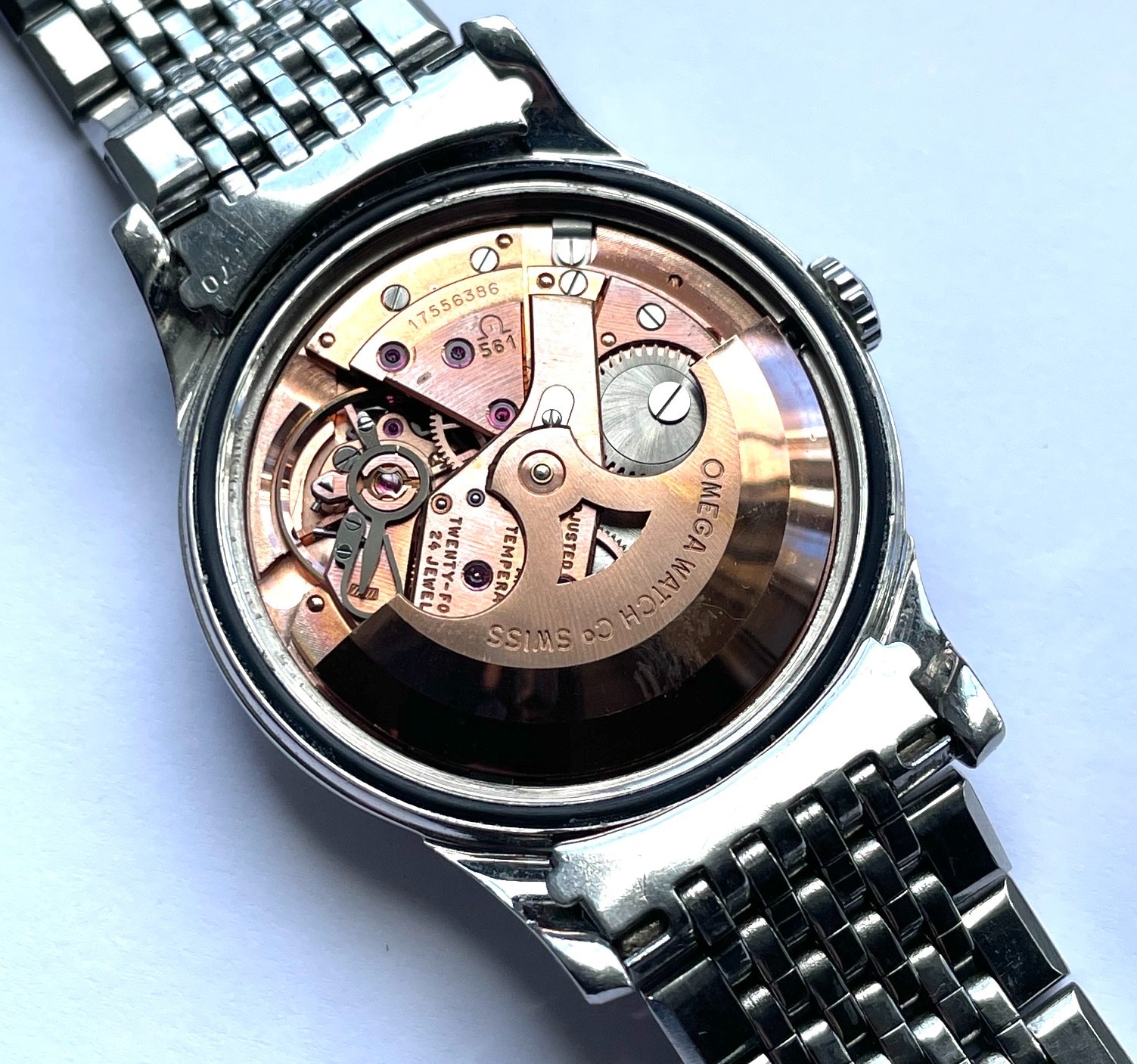 Omega, a steel Constellation Pie Pan bracelet watch, ref. 14393, year 1959