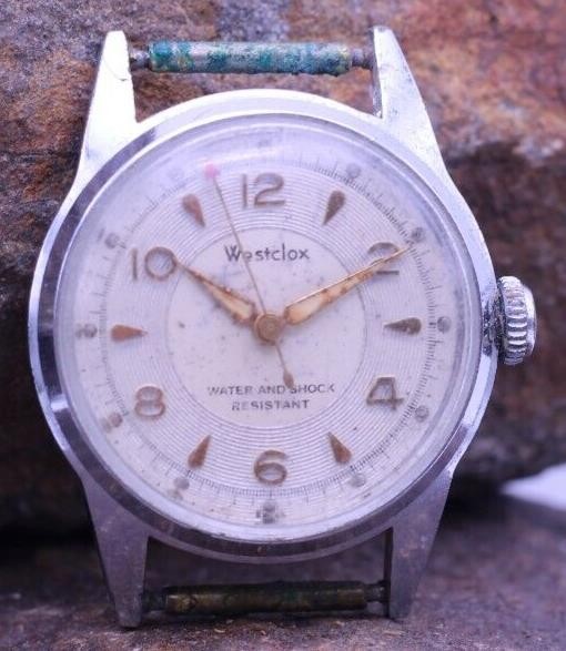 WESTCLOX 1j EB 1495 MEN’S SWISS WRIST WATCH 30.1mm 16.3mm LUG FOR REPAIR (FU)
