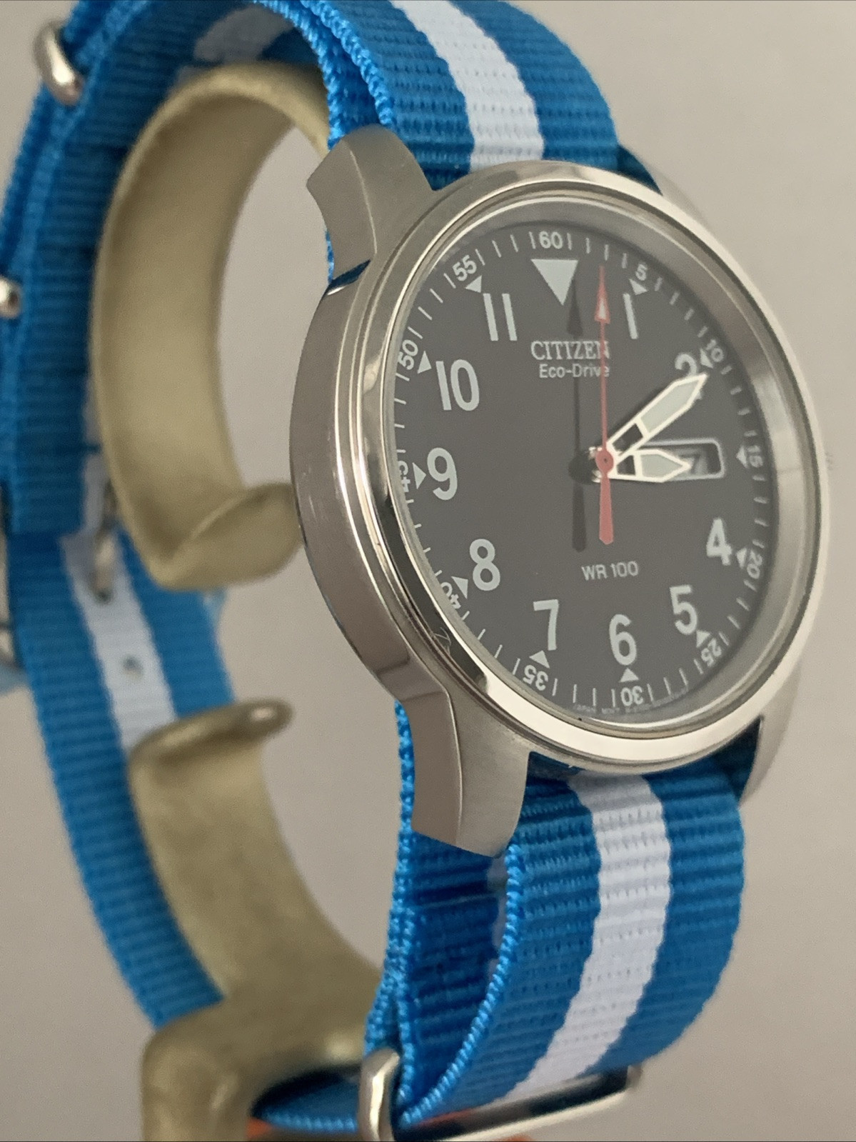 Citizen Men’s Eco-Drive Day & Date Military Style Canvas Strap WatchBM8180-03E