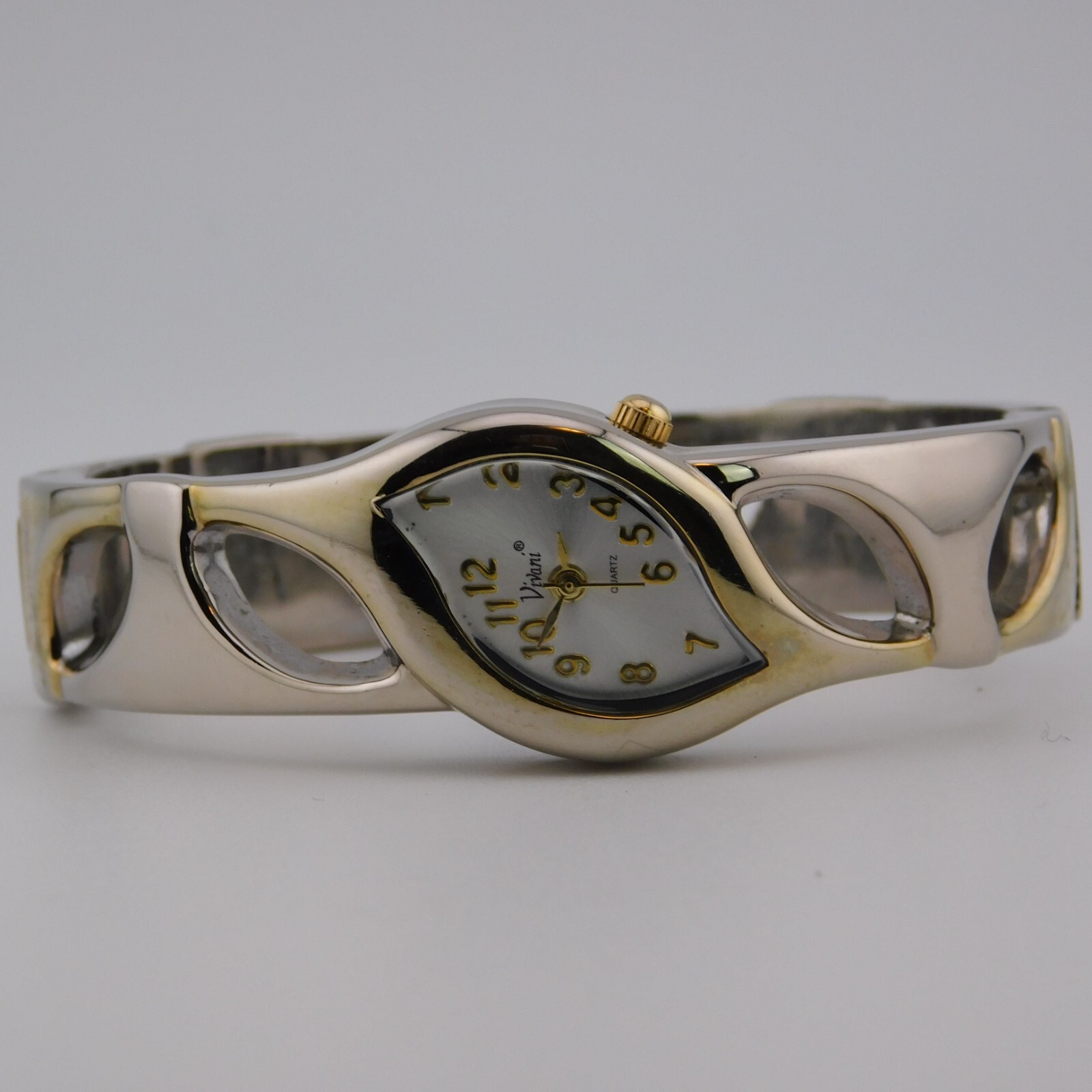 VIVANI K1125 Two Tone Quartz Analog Women’s Bracelet Watch Sz.6 1/4″ New Battery