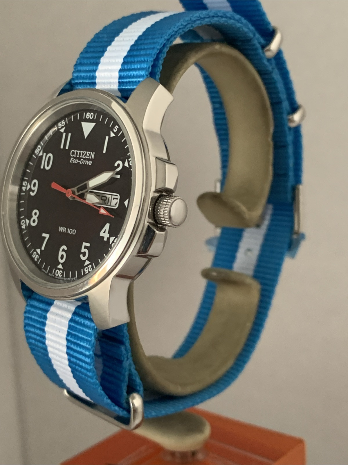 Citizen Men’s Eco-Drive Day & Date Military Style Canvas Strap WatchBM8180-03E