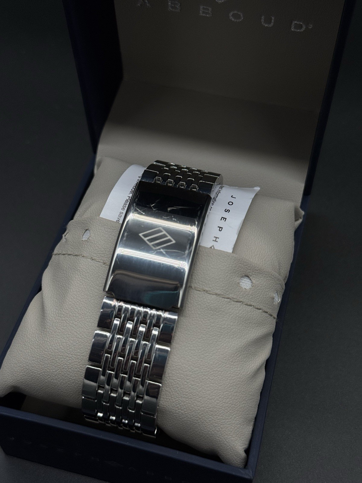 Joseph Abboud Men’s Quartz Analog Dress Watch Silver/Gold, White Dial, Box