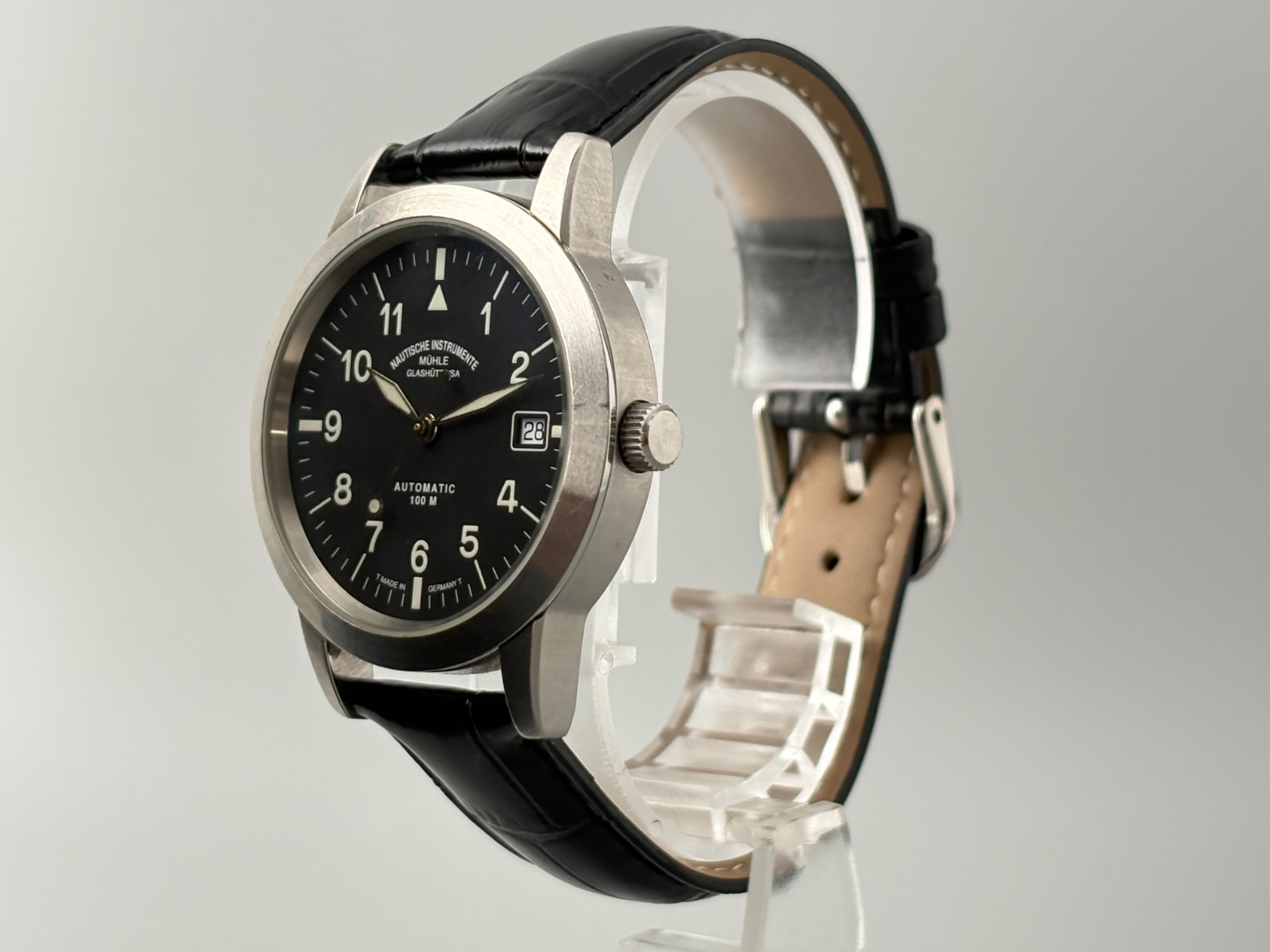 Muhle Glashutte M12610 Automatic Watch Black Dial 38mm Sapphire Made in Germany