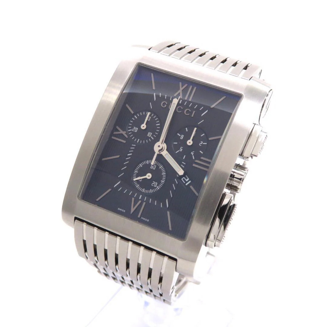 GUCCI 8600M G-Metro Chronograph Black Dial Stainless Steel Quartz 1.81×1.34