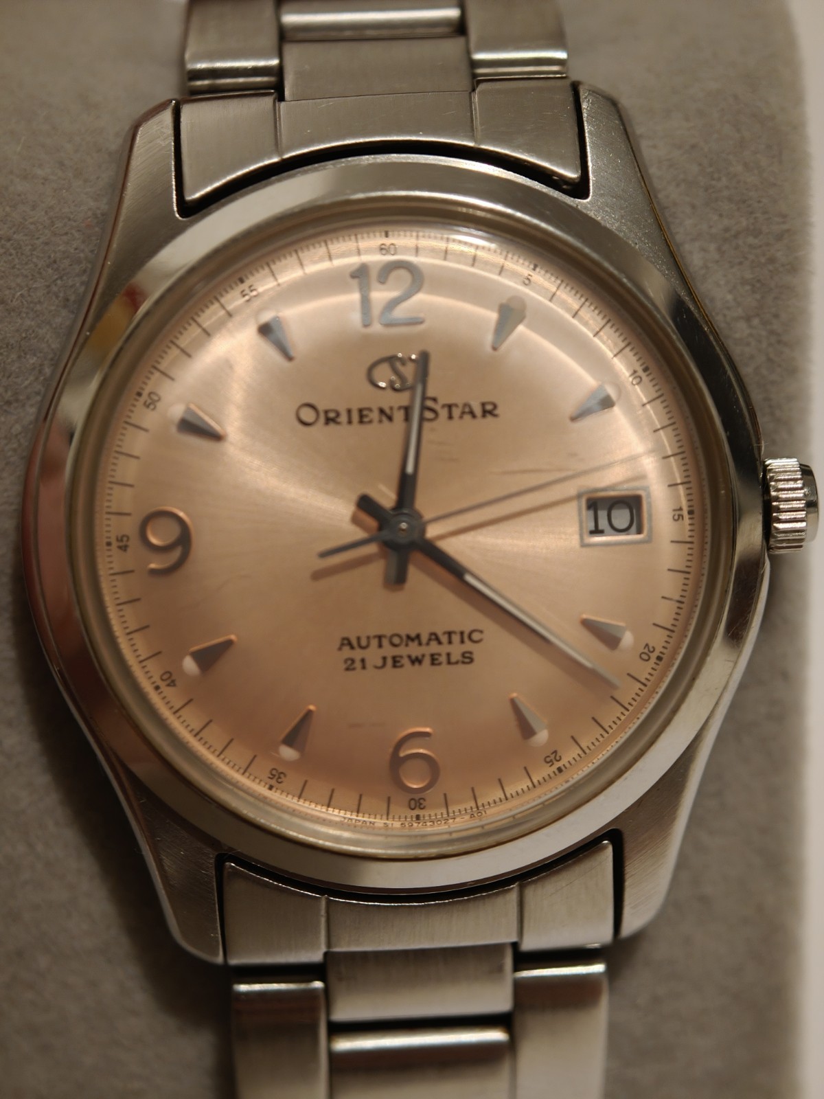 Rare Vintage Orient Star Automatic 21 Jewels – Salmon Sunburst Dial (JDM)