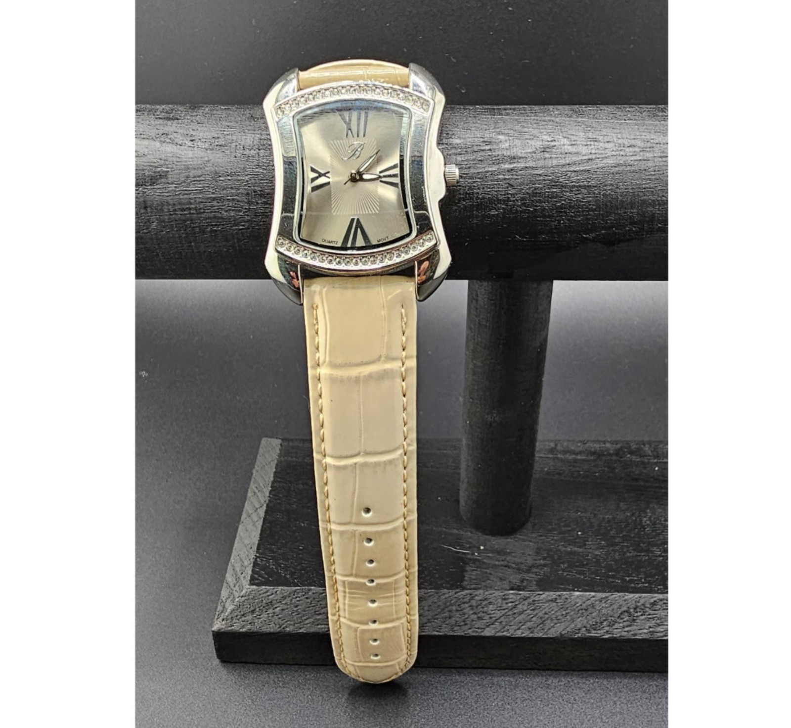 Burgi BTV011 Stainless Steel Rhinestone Accent Quartz Wristwatch