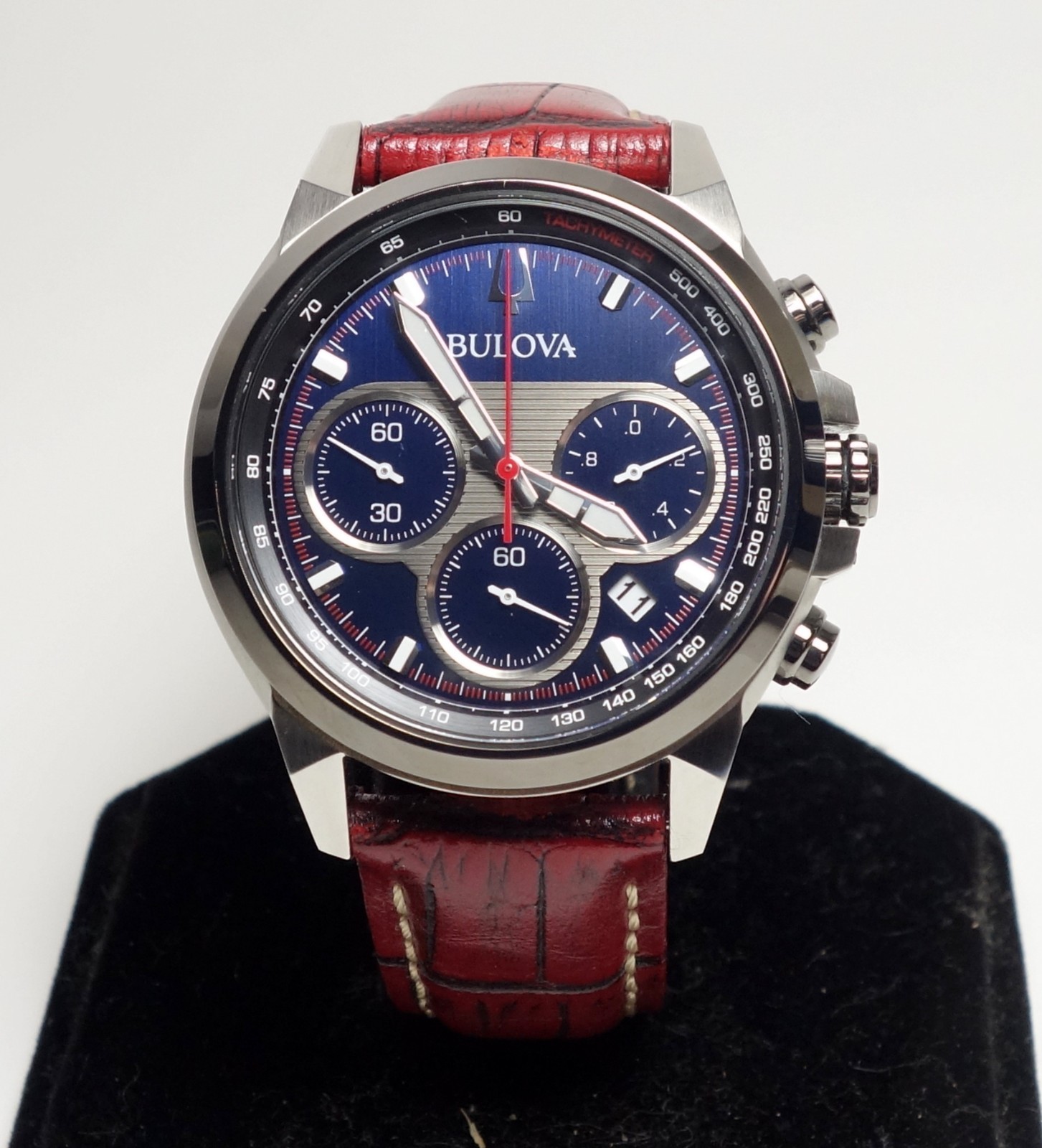 Bulova Men’s Marine Star Chronograph Blue Dial 45mm SS Calendar Wristwatch