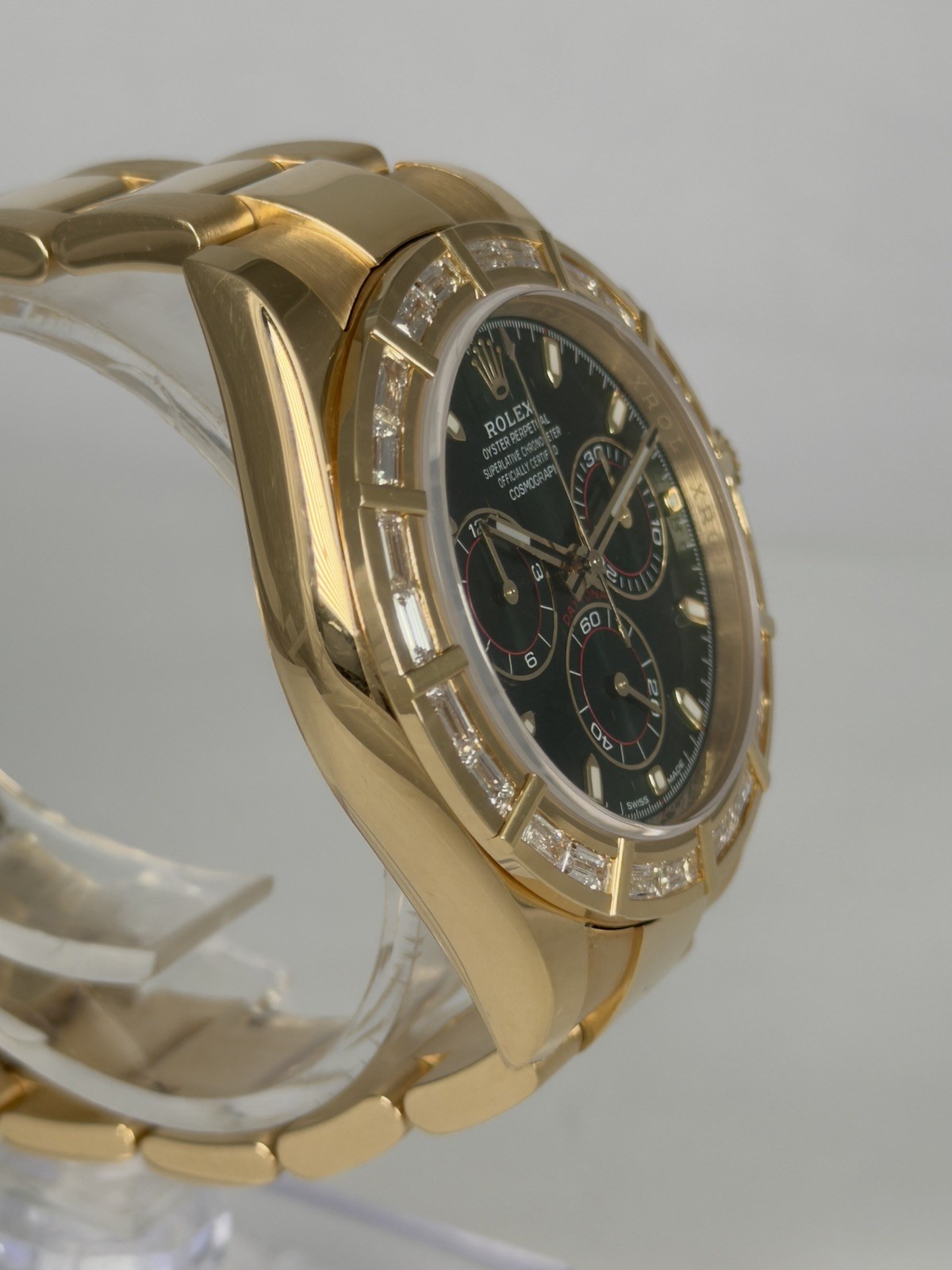2019 Rolex Daytona 116568BR JOHN MAYER BAGUETTE Diamonds Yellow Gold Box Papers