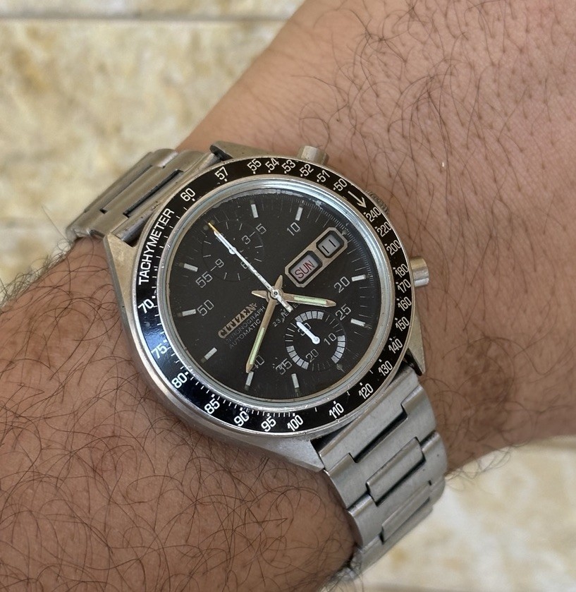 Vintage Citizen Flyback Chronograph 67-9313 Speedy Dec 1976 Challenge Timer Box
