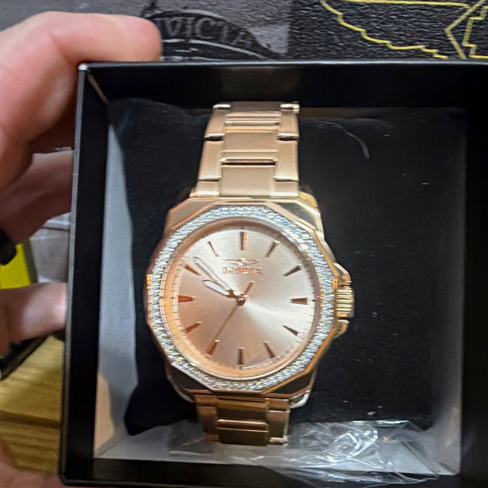 Invicta speedway Women’s Quartz Crystal Bezel Rose Gold Dial Bracelet w/ Box