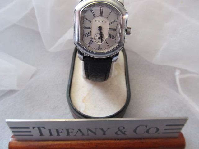 Tiffany & Co. Mark Coupe Swiss Made Black Leather Band Watch Unisex