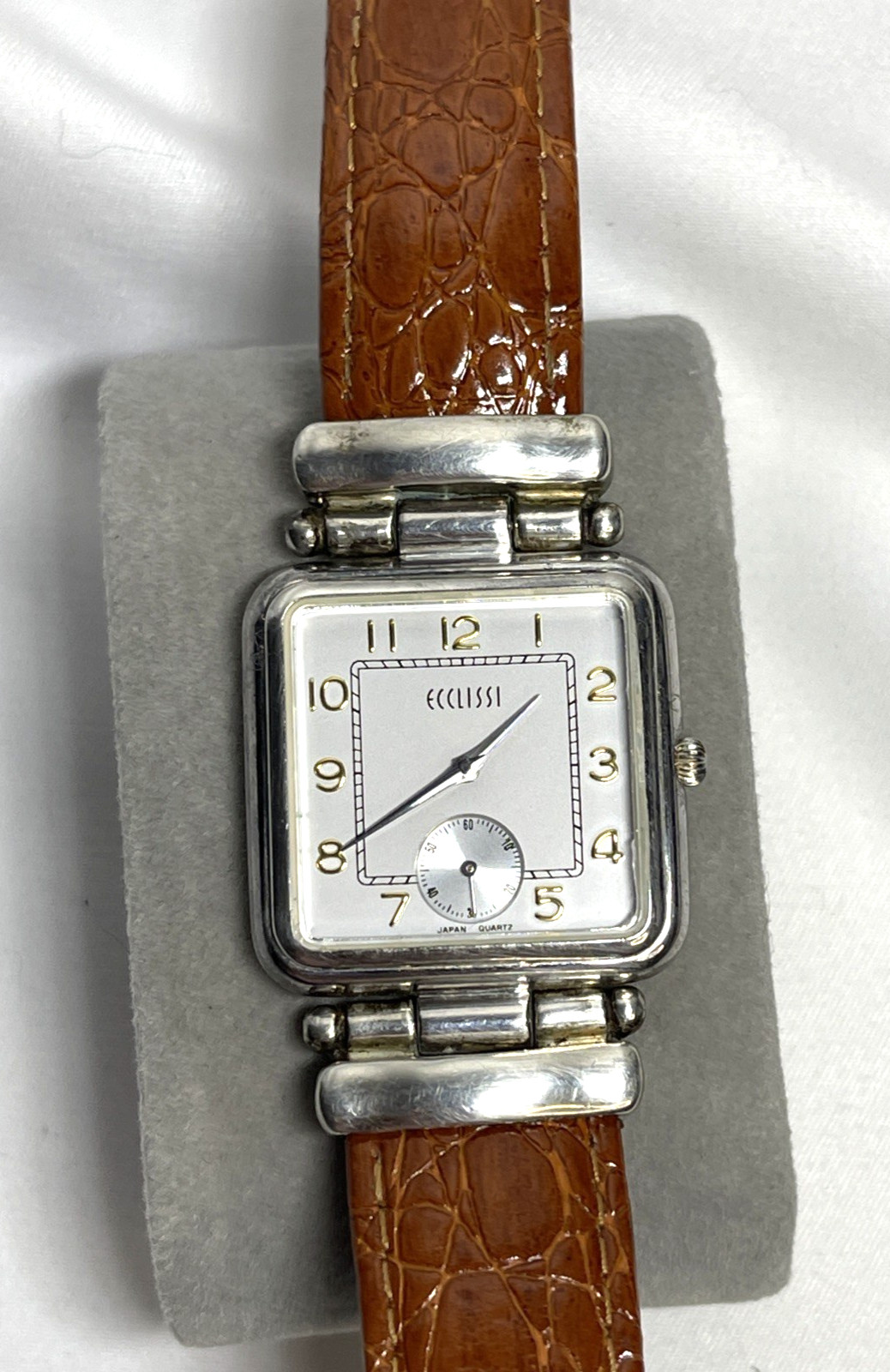 Ecclissi 787 Sterling Silver Swiss Quartz Seconds Dial Ladies Watch New Battery