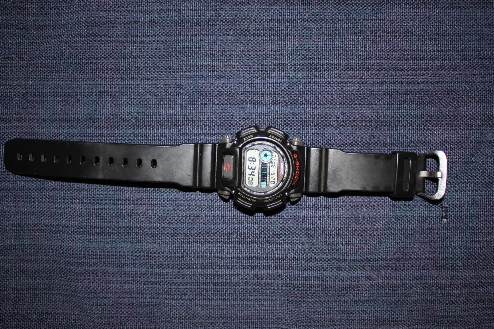 Casio G-Shock DW-9052 (3232) Wrist Watch for Men, Black/Red/Grey, Works!