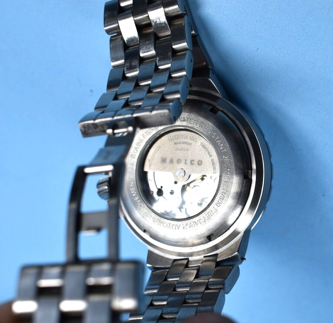 MAGICO MENS AUTOMATIC WATCH Blue Carbon Fiber dial, WR660 Ft 21 JEWELs Miyota