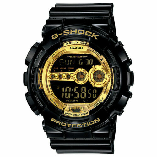 CASIO G SHOCK GD100GB-1D BLACK AND GOLD SERIES