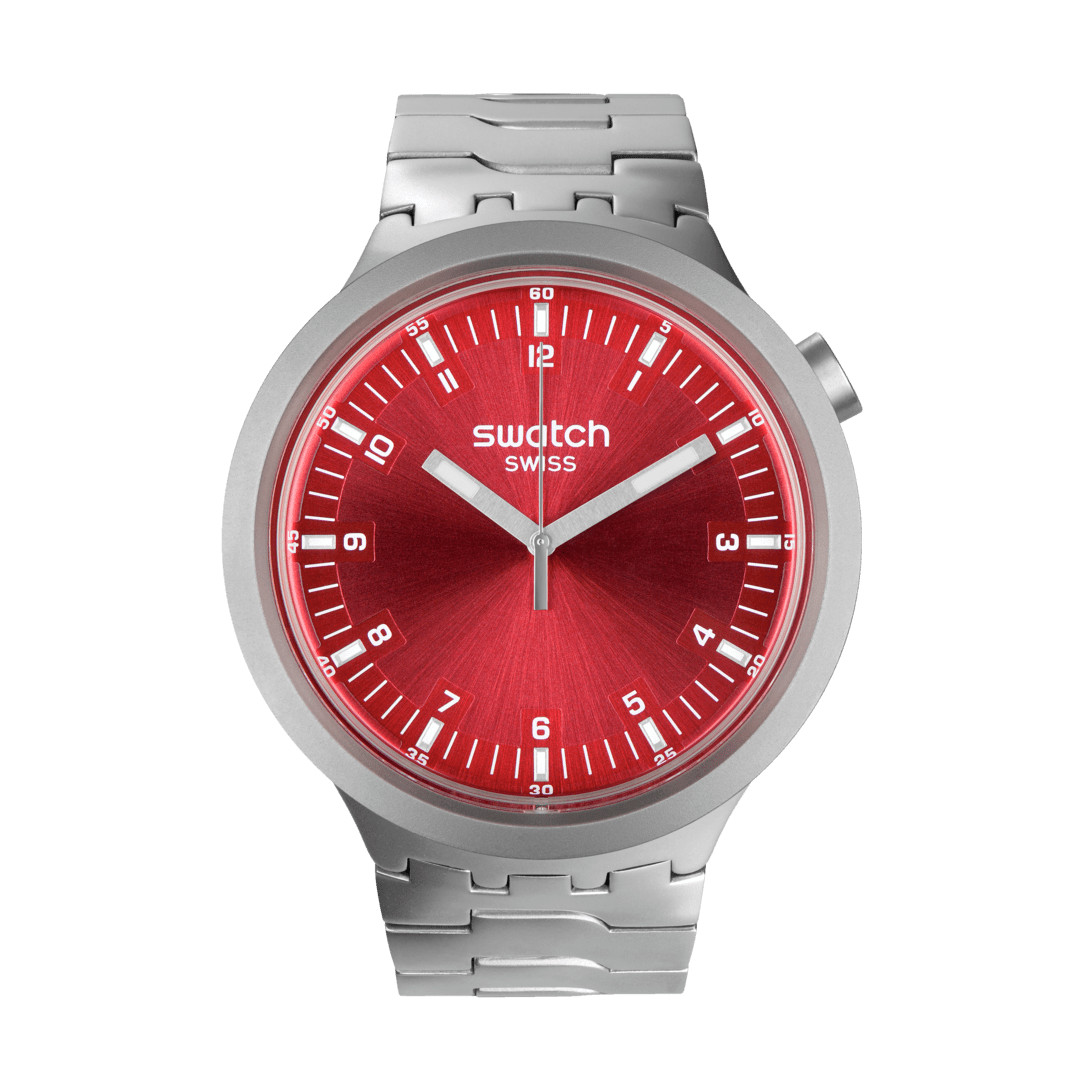 [Swatch] BIG BOLD IRONY SCARLET SHIMMER SB07S104G 47mm Quartz Wristwatch NEW