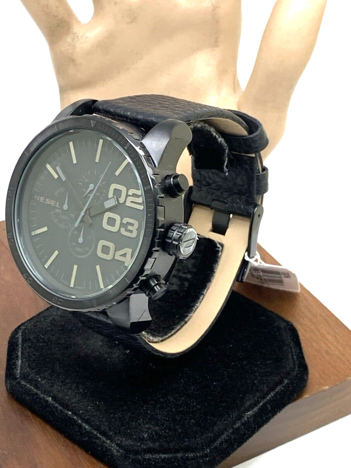 Diesel Men’s Watch DZ4216 Quartz Chronograph Black Dial Leather Band 52mm
