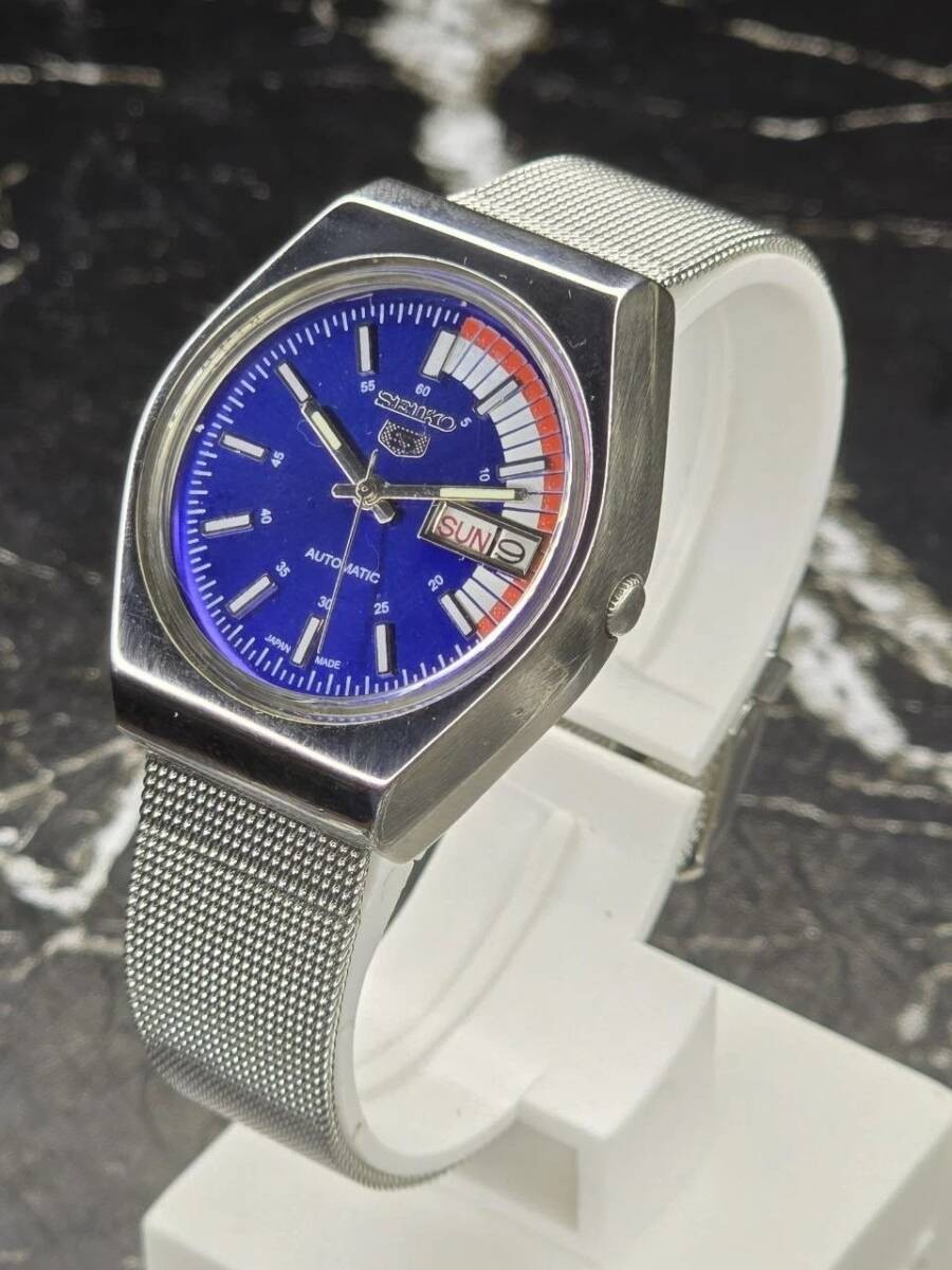 Rare OH Completed SEIKO Vintage Wristwatch Automatic Men’s Antique Precious Navy