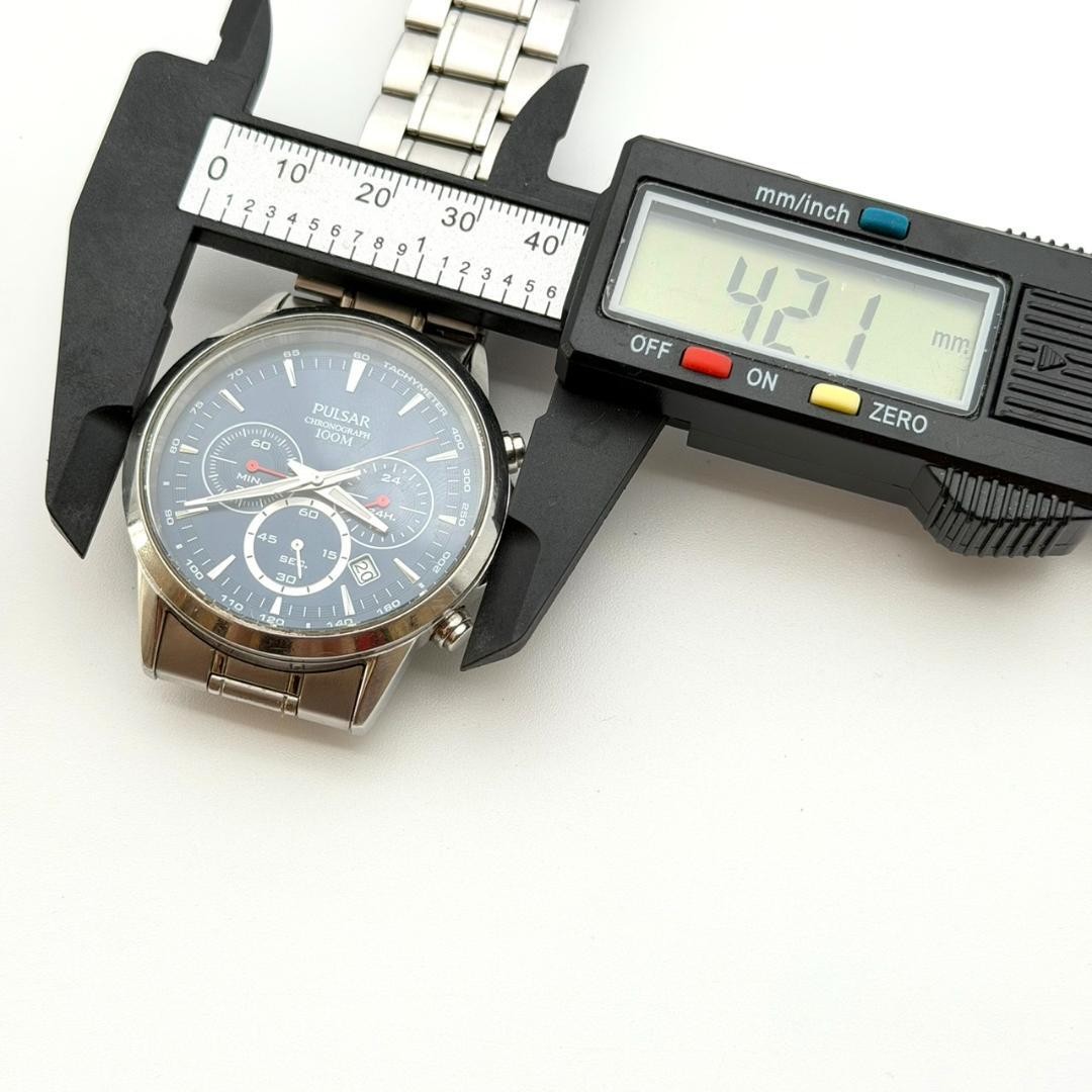 Seiko Pulsar Chronograph Date Watch, New Battery, Men’s, Working Condition